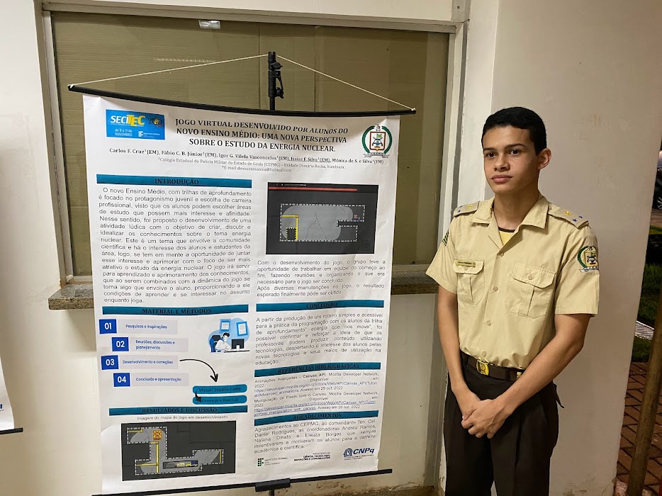 Isaías e outros estudantes do Colégio Militar de Itumbiara também apresentaram trabalhos na Secitec